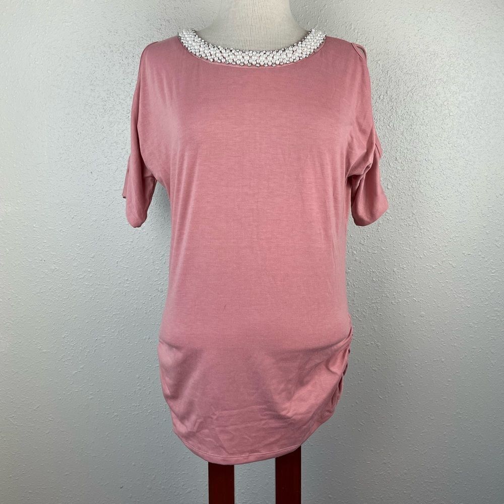 Tutta Bella Maternity Cold Shoulder Top Size M EUC